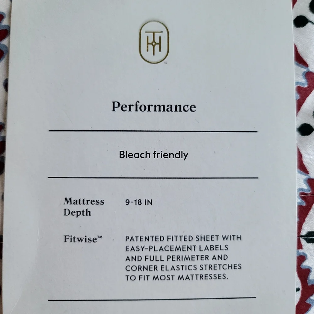 New Threshold Full Woodlock Leaf Performance Sheet Set 400 Thread Count.